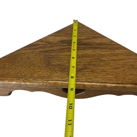 Rustic Wooden Triangle Corner Shelf Heart Cutout Farmhouse Wall Decor - Picture 5 of 6